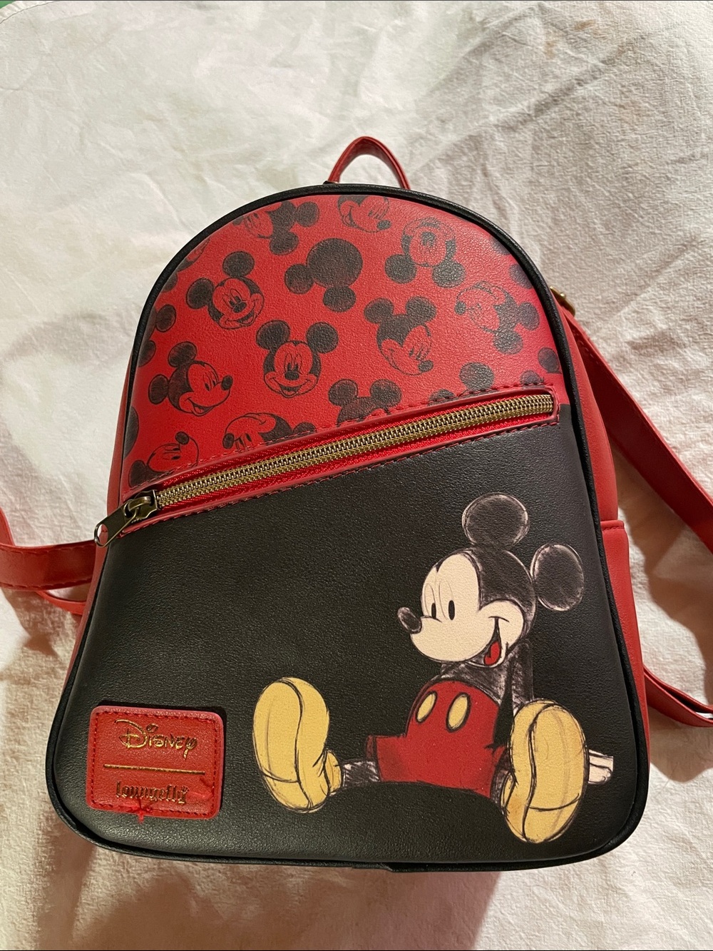 Loungefly Red & Black Mickey Mouse Painted Pose Mini Backpack